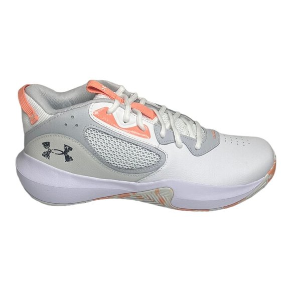 Under Armour Lockdown 6 Basketball Shoes Unisex White Peach Size M 10 W 11.5 - Picture 1 of 7